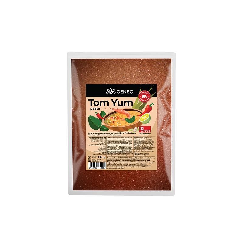 Паста Том Ям (соус на основе растительных масел), 400г, пл/пакет, GENSO, Тайланд 