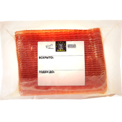 Бекон в/к (мясной продукт из свинины, кат. B), зам., нарезка, 500г, 1/10, в/у, РЕМИТ, Россия